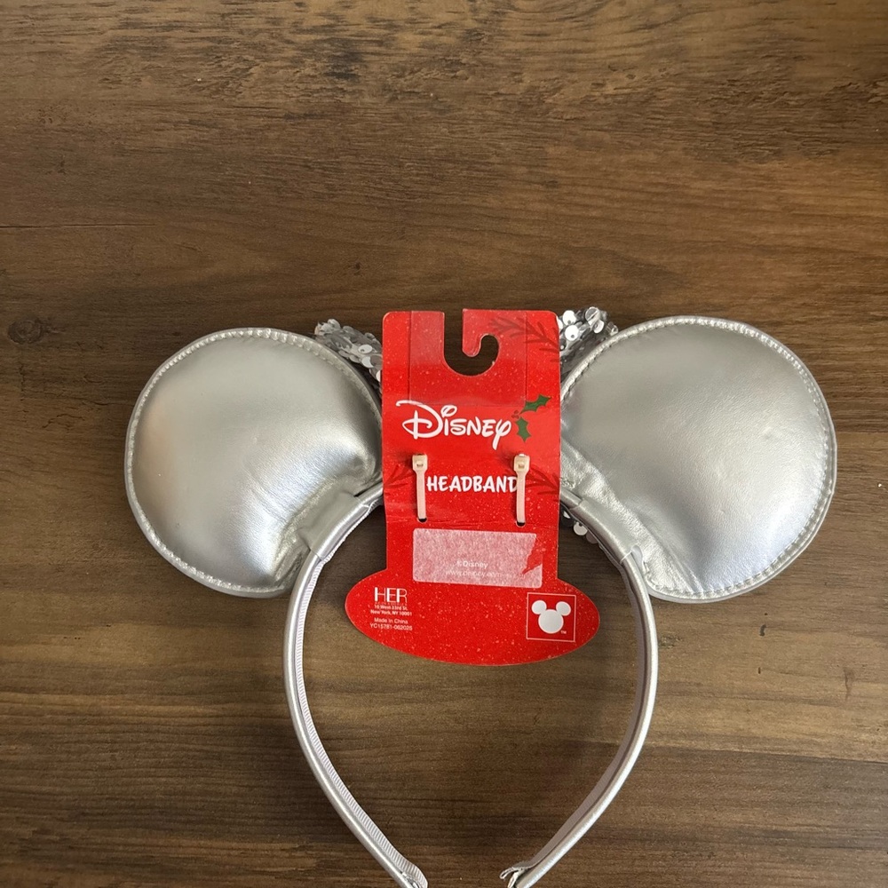 Disney Silver Sequin Minnie Ears Headband - Picture 2 of 2